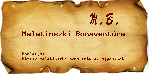Malatinszki Bonaventúra névjegykártya